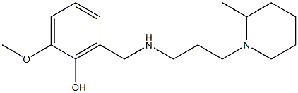 2-methoxy-6-({[3-(2-methylpiperidin-1-yl)propyl]amino}methyl)phenol Struktur