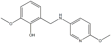 2-methoxy-6-{[(6-methoxypyridin-3-yl)amino]methyl}phenol Struktur