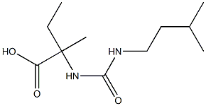 2-methyl-2-({[(3-methylbutyl)amino]carbonyl}amino)butanoic acid Structure