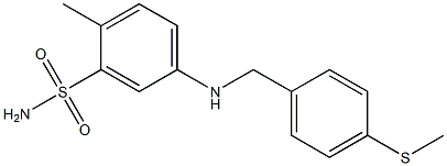 2-methyl-5-({[4-(methylsulfanyl)phenyl]methyl}amino)benzene-1-sulfonamide Struktur
