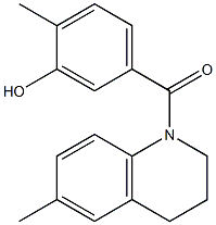 2-methyl-5-[(6-methyl-1,2,3,4-tetrahydroquinolin-1-yl)carbonyl]phenol 化学構造式