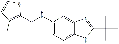 2-tert-butyl-N-[(3-methylthiophen-2-yl)methyl]-1H-1,3-benzodiazol-5-amine,,结构式