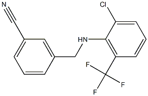 3-({[2-chloro-6-(trifluoromethyl)phenyl]amino}methyl)benzonitrile 结构式