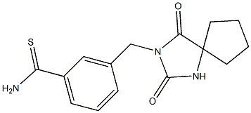 3-({2,4-dioxo-1,3-diazaspiro[4.4]nonan-3-yl}methyl)benzene-1-carbothioamide Structure