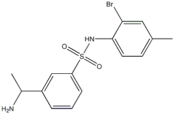 3-(1-aminoethyl)-N-(2-bromo-4-methylphenyl)benzene-1-sulfonamide Structure