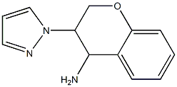 3-(1H-pyrazol-1-yl)-3,4-dihydro-2H-1-benzopyran-4-amine 化学構造式