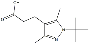 3-(1-tert-butyl-3,5-dimethyl-1H-pyrazol-4-yl)propanoic acid,,结构式
