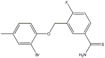 3-(2-bromo-4-methylphenoxymethyl)-4-fluorobenzene-1-carbothioamide 化学構造式