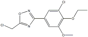 3-(3-chloro-4-ethoxy-5-methoxyphenyl)-5-(chloromethyl)-1,2,4-oxadiazole,,结构式