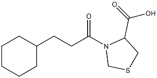 3-(3-cyclohexylpropanoyl)-1,3-thiazolidine-4-carboxylic acid Struktur