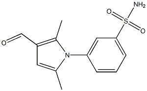 3-(3-formyl-2,5-dimethyl-1H-pyrrol-1-yl)benzenesulfonamide 化学構造式