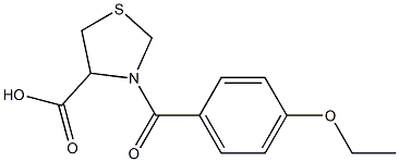 3-(4-ethoxybenzoyl)-1,3-thiazolidine-4-carboxylic acid 化学構造式