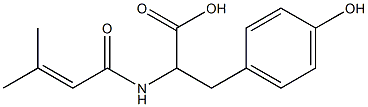 3-(4-hydroxyphenyl)-2-(3-methylbut-2-enamido)propanoic acid,,结构式