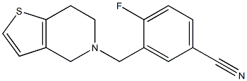 3-(6,7-dihydrothieno[3,2-c]pyridin-5(4H)-ylmethyl)-4-fluorobenzonitrile,,结构式