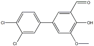 3',4'-dichloro-4-hydroxy-5-methoxy-1,1'-biphenyl-3-carbaldehyde 化学構造式