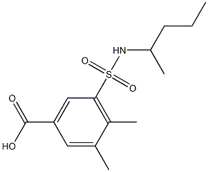 3,4-dimethyl-5-(pentan-2-ylsulfamoyl)benzoic acid Structure