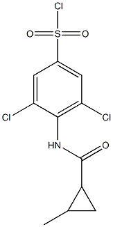 3,5-dichloro-4-[(2-methylcyclopropane)amido]benzene-1-sulfonyl chloride Structure