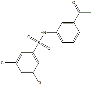 3,5-dichloro-N-(3-acetylphenyl)benzene-1-sulfonamide,,结构式