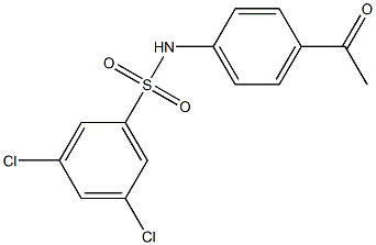 3,5-dichloro-N-(4-acetylphenyl)benzene-1-sulfonamide,,结构式