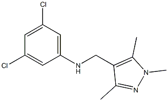 3,5-dichloro-N-[(1,3,5-trimethyl-1H-pyrazol-4-yl)methyl]aniline 化学構造式