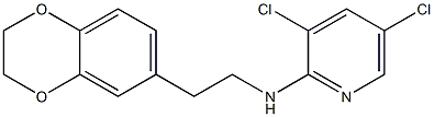 3,5-dichloro-N-[2-(2,3-dihydro-1,4-benzodioxin-6-yl)ethyl]pyridin-2-amine Struktur