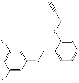 3,5-dichloro-N-{[2-(prop-2-yn-1-yloxy)phenyl]methyl}aniline 化学構造式