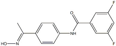 3,5-difluoro-N-{4-[(1E)-N-hydroxyethanimidoyl]phenyl}benzamide 化学構造式