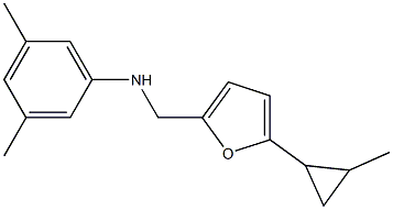 3,5-dimethyl-N-{[5-(2-methylcyclopropyl)furan-2-yl]methyl}aniline Struktur