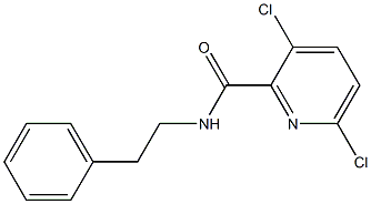 3,6-dichloro-N-(2-phenylethyl)pyridine-2-carboxamide 化学構造式