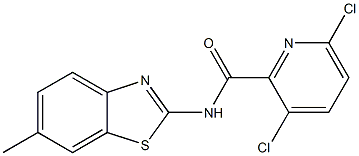 3,6-dichloro-N-(6-methyl-1,3-benzothiazol-2-yl)pyridine-2-carboxamide,,结构式