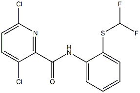 3,6-dichloro-N-{2-[(difluoromethyl)sulfanyl]phenyl}pyridine-2-carboxamide 化学構造式