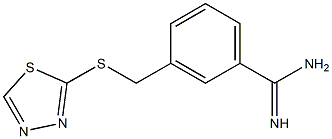 3-[(1,3,4-thiadiazol-2-ylsulfanyl)methyl]benzene-1-carboximidamide 化学構造式