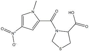 3-[(1-methyl-4-nitro-1H-pyrrol-2-yl)carbonyl]-1,3-thiazolidine-4-carboxylic acid,,结构式