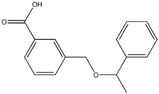 3-[(1-phenylethoxy)methyl]benzoic acid Struktur