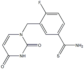 3-[(2,4-dioxo-1,2,3,4-tetrahydropyrimidin-1-yl)methyl]-4-fluorobenzene-1-carbothioamide,,结构式