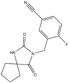 3-[(2,4-dioxo-1,3-diazaspiro[4.4]non-3-yl)methyl]-4-fluorobenzonitrile