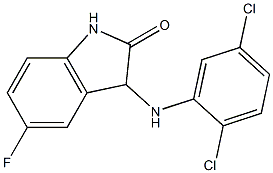 3-[(2,5-dichlorophenyl)amino]-5-fluoro-2,3-dihydro-1H-indol-2-one,,结构式