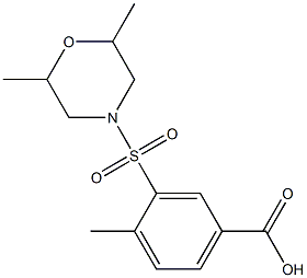 3-[(2,6-dimethylmorpholine-4-)sulfonyl]-4-methylbenzoic acid Structure
