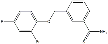 3-[(2-bromo-4-fluorophenoxy)methyl]benzenecarbothioamide Structure
