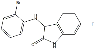 3-[(2-bromophenyl)amino]-6-fluoro-2,3-dihydro-1H-indol-2-one 结构式