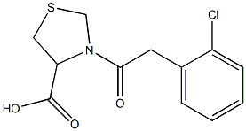 3-[(2-chlorophenyl)acetyl]-1,3-thiazolidine-4-carboxylic acid,,结构式