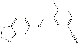 3-[(2H-1,3-benzodioxol-5-yloxy)methyl]-4-fluorobenzonitrile 结构式