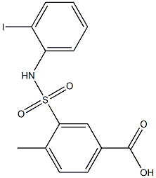 3-[(2-iodophenyl)sulfamoyl]-4-methylbenzoic acid Struktur