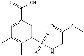 3-[(2-methoxy-2-oxoethyl)sulfamoyl]-4,5-dimethylbenzoic acid Struktur