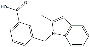 3-[(2-methyl-1H-indol-1-yl)methyl]benzoic acid,,结构式