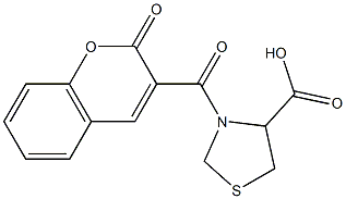 3-[(2-oxo-2H-chromen-3-yl)carbonyl]-1,3-thiazolidine-4-carboxylic acid Structure