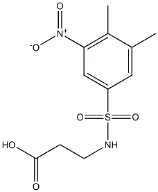 3-[(3,4-dimethyl-5-nitrobenzene)sulfonamido]propanoic acid 结构式