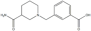 3-[(3-carbamoylpiperidin-1-yl)methyl]benzoic acid 化学構造式