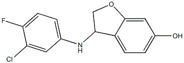3-[(3-chloro-4-fluorophenyl)amino]-2,3-dihydro-1-benzofuran-6-ol,,结构式