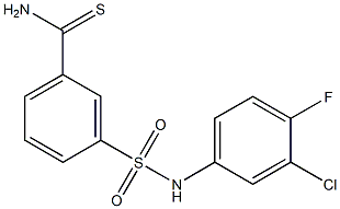 3-[(3-chloro-4-fluorophenyl)sulfamoyl]benzene-1-carbothioamide,,结构式